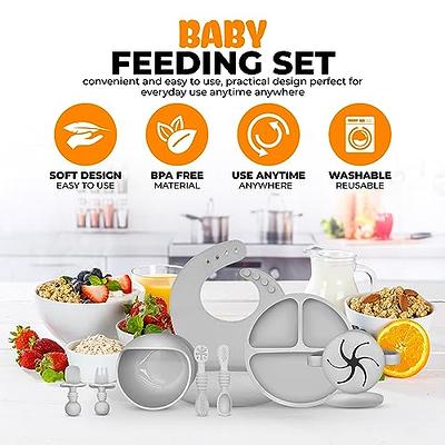 Baby Led Weaning Supplies - Silicone Baby Feeding Set - Ultra Complete  Silicone Suction Plate Set. 9 Pieces Toddler Baby Dish Set - First Stage  Solid