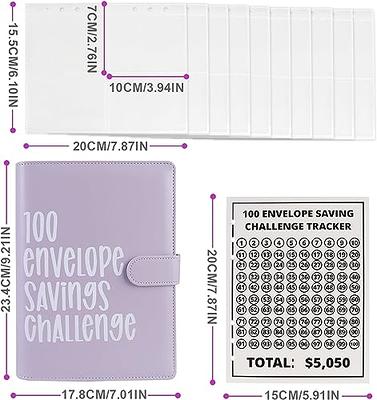 100 Envelope Challenge Binder Savings Book with Envelopes Budget Binder for  cash