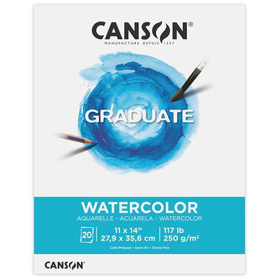 Canson Graduate 11 x 14 Watercolor Paper Pad (20 Sheets), Art
