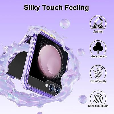 GOHHME for Samsung Galaxy Z Flip 5 Case TPU Shockproof Phone Cover Silm  Thin Aesthetic Clear Phone Cases Rugged Tough Hard Covers with Ring Stand  and