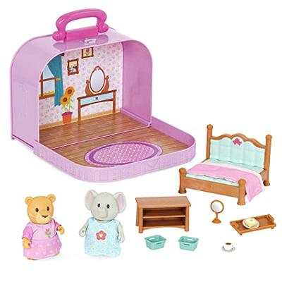 Mozlly Educational Mini Doll House Playset - Cute Small Dollhouse Figure  Playhouse Toy Set for Boys and