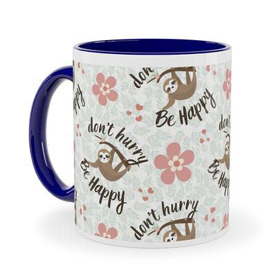 Don't Hurry Be Happy - Beige Acrylic Tumbler with Straw