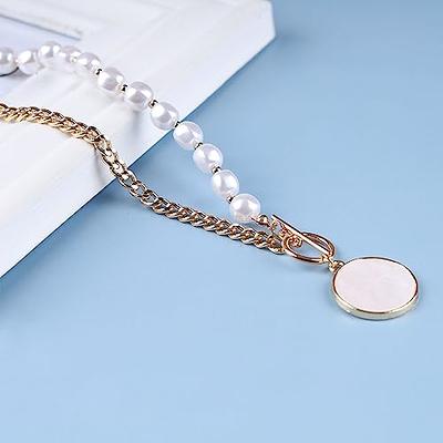 Half Pearl Chain Necklace