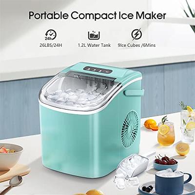  Joy Pebble Stainless Steel Ice Makers Countertop, 26Lbs/24H, 9  Cubes Ready in 6-8 Mins, Self-Cleaning Portable Ice Maker with Handle, for  Home/Office/Bar (Black) : Appliances