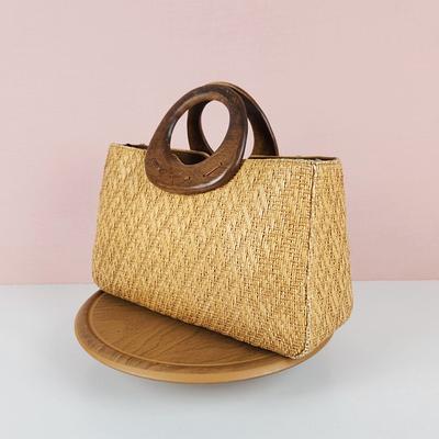 Rattan Woven Handbag For Women, Boho Style Straw Bag, Vintage