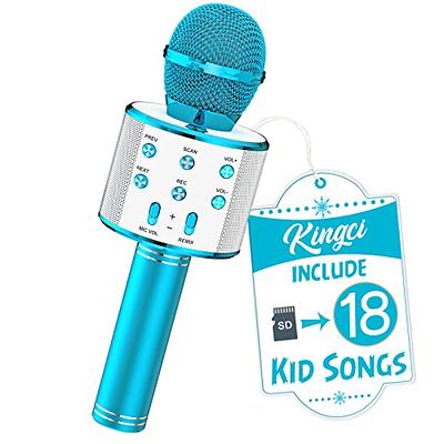  Niskite Wireless Karaoke Microphone for Kids, Gifts for 6 7 8 9 Year  Old Girls, Girl Toys Age 4-12,Birthday Presents for 5 6 Year Old Children  Blue : Toys & Games