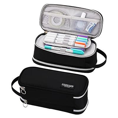 Large Capacity Pencil Case With Zippered Portable Aesthetic Pencil