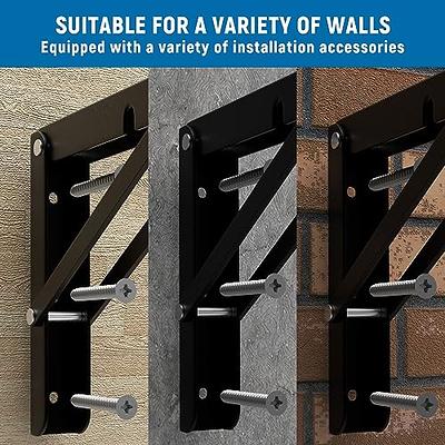 6 Pack Heavy Duty Shelf Brackets 6 inch, Floating Shelf  Brackets(1/5”-Thick), L-Shaped Wall Shelf Brackets Hidden & Decorative  Shelf Bracket Black