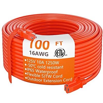 100 ft. x 12/3 Gauge Outdoor Extension Cord, Orange