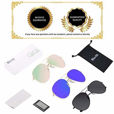 Bio-th Sunglasses for Women Men Polarized Aviator UV Protection Metal  Mirror Frame - Yahoo Shopping