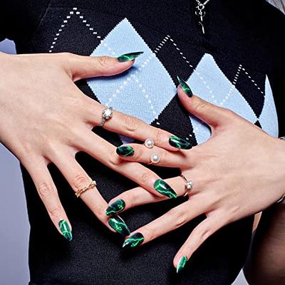 Long Green Nails | Green acrylic nails, Neon green nails, Green nails