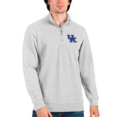 Men's Antigua Heathered Gray San Francisco 49ers Action Quarter-Zip  Pullover Sweatshirt