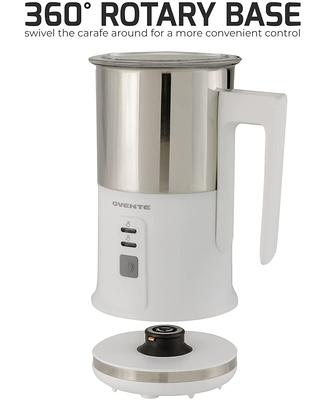 Ovente Electric Milk Frother with Stainless Steel Nonstick Carafe, Black