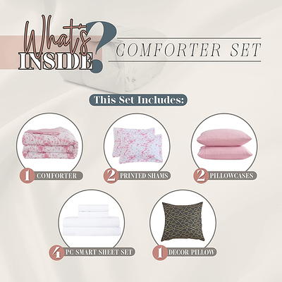 Elegant Comfort Reversible 10-Piece Comforter Set, Tie-Dye Print,  Decorative Pillow and Fitted Sheet with Smart Pockets, Soft, Plush,  Lightweight Material, 10pc Tie-Dye Set, Cali King, Light Pink - Yahoo  Shopping