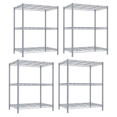 Home Basics 4-Tier Wire Shelf Grey