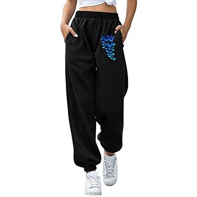 DIBAOLONG Womens Yoga Joggers Loose Workout Sweat Pants Comfy Lounge Pants  with Pockets, White, X-Small : : Clothing, Shoes & Accessories