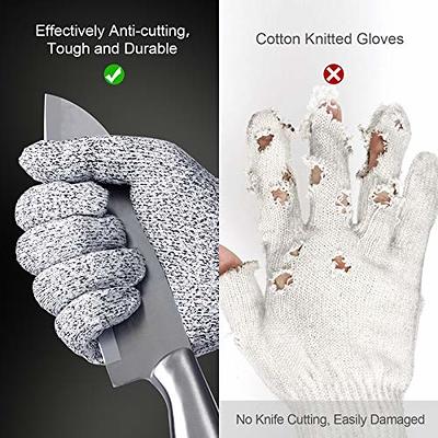 NoCry Cut Resistant Gloves Food Grade with 3 Touchscreen Capable Fingers;  Protective Kitchen Gloves for Cutting; Use Cut Gloves as Fish Gloves,  Butcher Gloves or Wood Carving Gloves, Small 