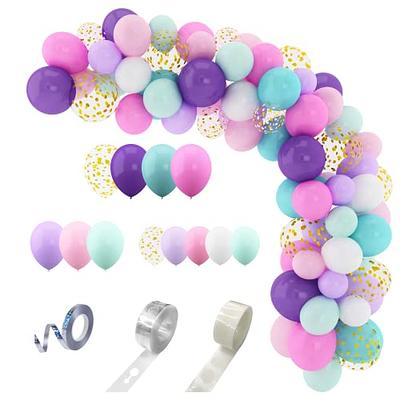 Amandir 138pcs Unicorn Balloons Arch Garland Kit, Unicorn Birthday Party  Decorations for Girls Confetti Light Purple Aqua Blue Pink Balloons Set