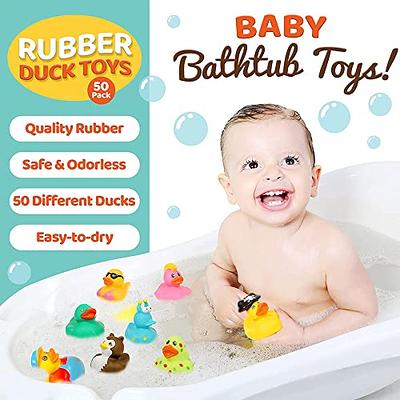 50 Pack Rubber Duck Pack Bath Toy Assortment Bulk Floater Duck for