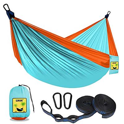 SZHLUX Kids Hammock - Kids Camping Gear, Camping Accessories with 2 Tree  Straps and Carabiners for Indoor/Outdoor Use,Orange & Light Blue - Yahoo  Shopping