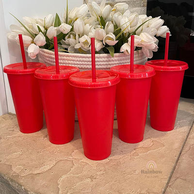 Color Changing Reusable Cups With Lids And Straws - Perfect For Cold Iced  Coffee And Party Water Tumbler - Temu