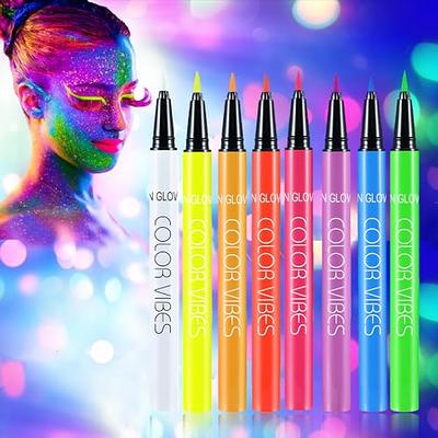 8 Pcs Glow In The Dark Body And Face Paint, Blacklight Neon Body Paint  Washable Quicker Dry Fluorescent Face & Body Makeup For Party Supplies  Halloween Makeup