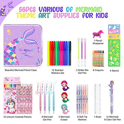 53PCS Fruit Scented Markers Set - Art Coloring Drawing Kits for Kids with  Unicorn Pencil Case, Art Supplies for Kids Ages 4 6 8,Stationary Set