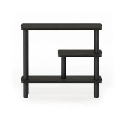 Furinno 57.7 in. Black/Espresso Plastic 5-shelf Corner Bookcase