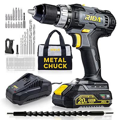 DCK Brushless Cordless Drill Set, 20V Max Electric Drill with 4.0Ah Battery  531in.lbs, 1/2Inch Keyless All-Metal Chuck, 2 Variable Speeds, Power Drill