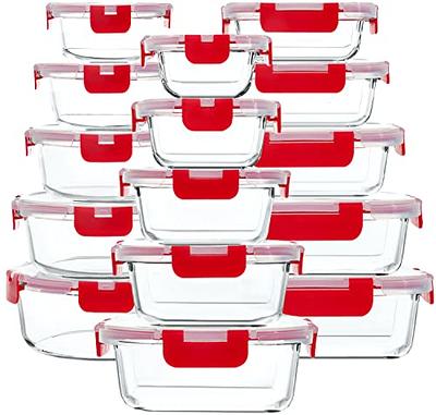 Glass Food Storage Containers with Lids, 24-Piece Glass Meal Prep Containers  Set - Airtight Lunch Containers, Microwave, Oven, Freezer and Dishwasher  Friendly 