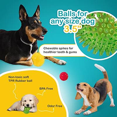dipperdap 3.5” Spikey Dog Balls (8 Pack) Squeaky Dog Toys