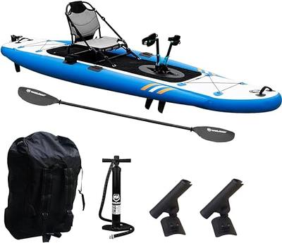 Outsunny 2-Person Inflatable Kayak, Foldable Inflatable Fishing Boat Canoe  Set With Air Pump, Aluminum Oars, Blue