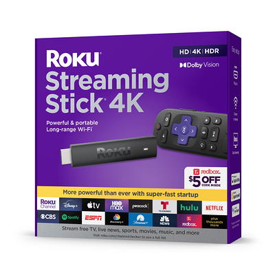 Roku Streaming Stick 4K | Streaming Device 4K/HDR/Dolby Vision with Voice  Remote with TV Controls and Long-Range Wi-Fi