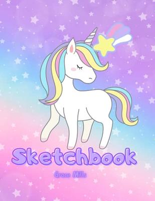 Sketch Book for Girls - Cute Unicorn Kawaii: 120 Pages, 8.5 x 11 inches  Sketchpad | Large Notebook for Drawing Kids, Journaling, Writing, Crayon