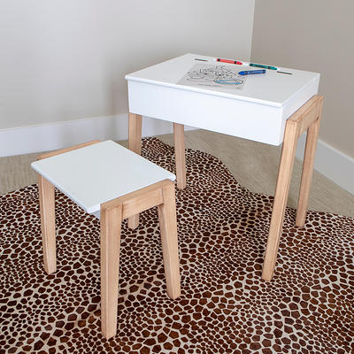 59.1 Mid Century Modern Natural Writing Desk Wooden Computer Desk