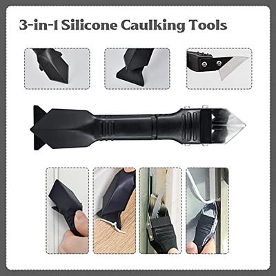 Silicone Caulking Tool, Caulk Remover Tool& Grout Removal Tool, Caulk  Remover, Silicone Caulking Tool Kit, with 4pc Glass Glue Angle Scraper - 3  in 1