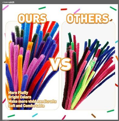 100pcs Pipe Cleaners Bulk 10 Assorted Colors Chenille Stems Craft Supplies  6mm x 12 Inch Fuzzy Glitter Pipe Cleaners for DIY Art Creative Crafts