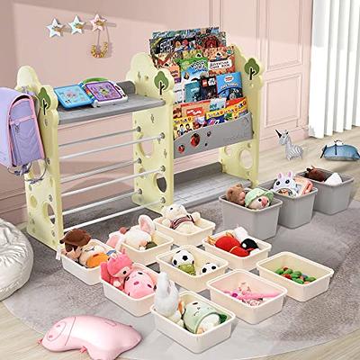 Toy Storage Organizer for Kids, 3-Tier Multi-Purpose Storage Bins with 6  Removable Plastic Bins, HDPE Toy Storage Rack Unit for Playroom Bedroom