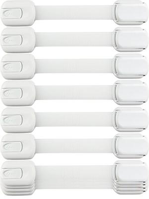 Child Safety Strap Locks (10 Pack) Baby Locks for Cabinets and Drawers,  Toilet, Fridge & More. 3M Adhesive Pads. Easy Installation, No Drilling  Required, White