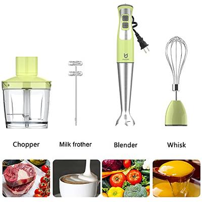 5-in-1 Handheld Immersion Blender With 12 Speeds - Includes Beaker,  Chopper, Egg Whisk, And Milk Frother - Black - Temu