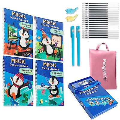 Magic Practice Copybook for Kids Extra Large 4-Pack Reusable Copybook with  Magic Pen and Ink Refill Disappearing Ink Handwriting Book with Grooves  Math, English, and Calligraphy – Pink Bag - Yahoo Shopping