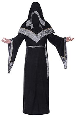 Medieval with Hood Cape Hobbit Cloak Vintage Halloween Adult Cosplay  Costume Wizards Cloak