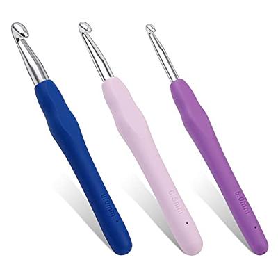 Crochet Hook Set Purple Hooks Ergonomic For Hands Lightweight Aluminum Needles  for Crocheting Yarn Hook Kit Beginners Knitting