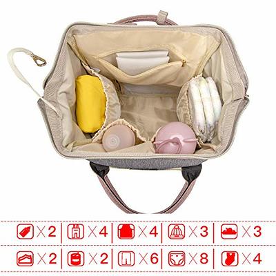 QIMIAOBABY Diaper Bag Backpack,Waterproof Multifunctional Large Travel  Nappy Changing Bags… (Pink with gray) : Baby 