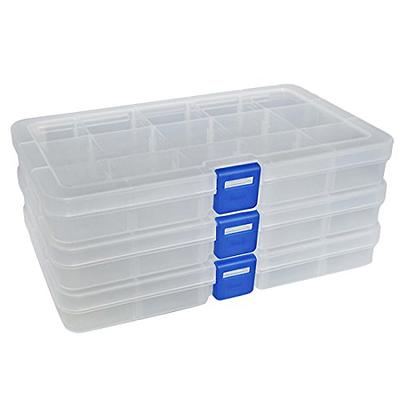 10/15/24 Grids Adjustable Compartments Plastic Transparent Organizer Jewel Bead  Case Cover Container Storage Box