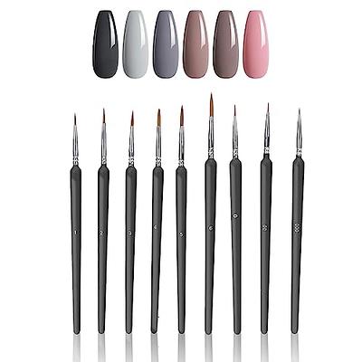 Black Nail Art Liner Brushes Set Detail Striping Brush Fine - Temu