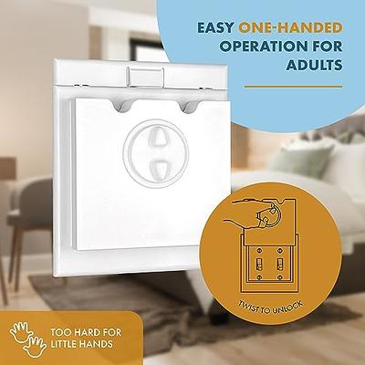 Child Be Safe Modern Rectangular Style Electrical Switch/Outlet Cover, Childproof Outlet Covers