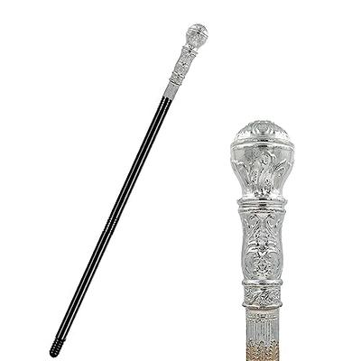 Antique Silver Walking Cane - Elegant Vintage Prop Stick Dress Canes  Costume Accessories for Adults and Kids