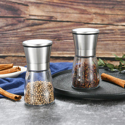 Stainless Steel Salt And Pepper Grinder Set Of 2 - Adjustable Ceramic Sea  Salt Grinder & Pepper Grinder - Yahoo Shopping