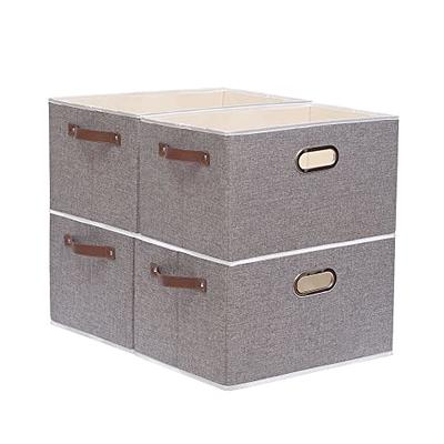 Awekris Large Storage Basket Bin Set [3-Pack] Grey/Tan (Light Blue)